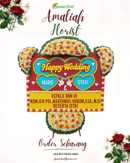 Papan Bunga Pernikahan Mutiara